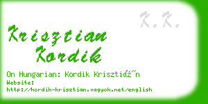 krisztian kordik business card